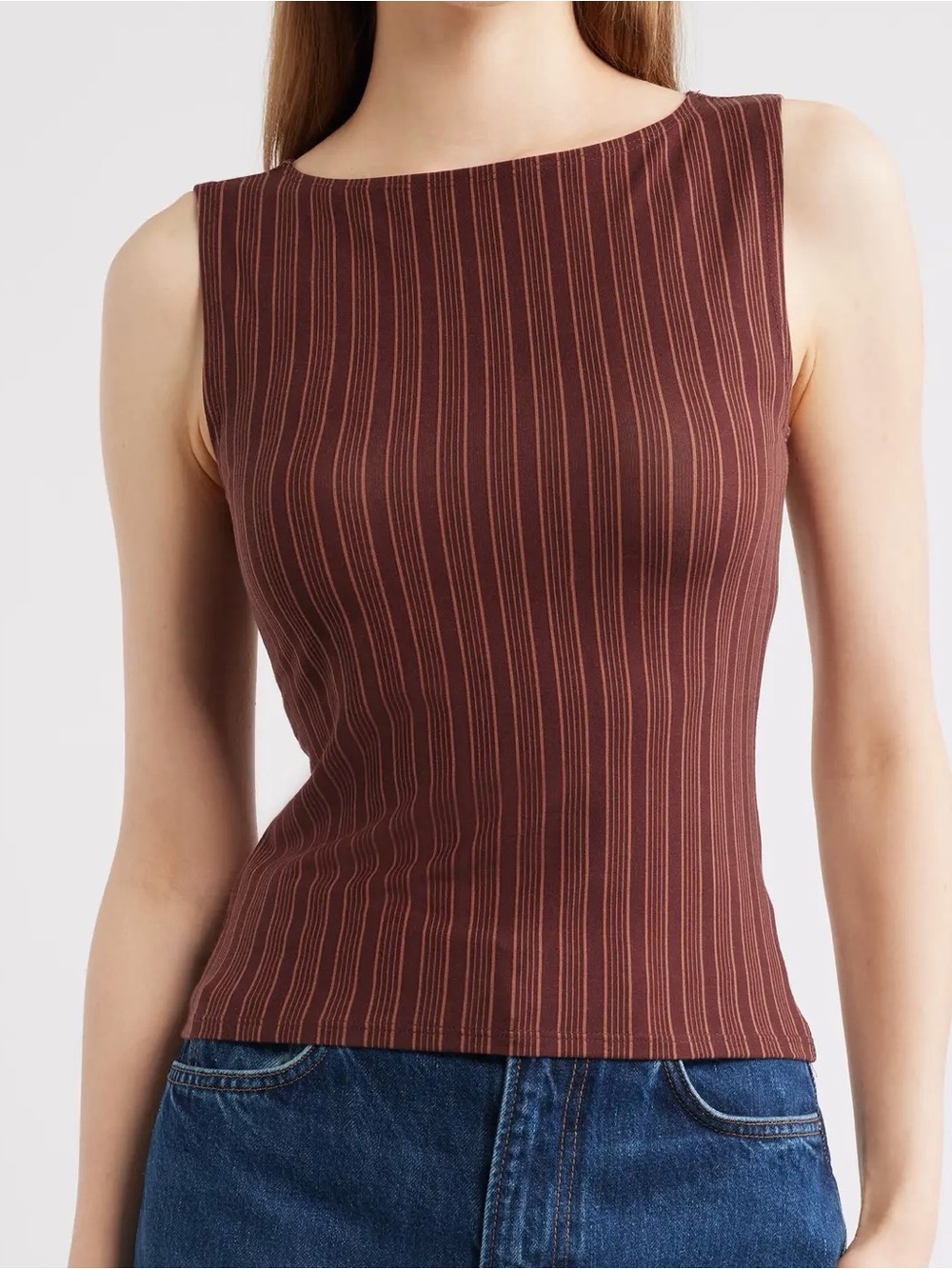 NWT Reformation Dusk Knit Top in Mahogany Stripe